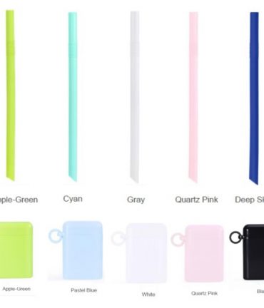 Reusable Straw Portable Eco Straws Folding Drinking Straw with Hard Case Cleaning Brush and Keychain