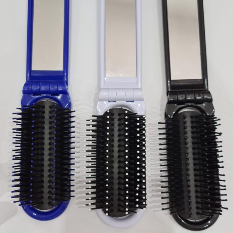 Easy Mirror Folding Travel Brush Compact Pocket Size for Travel Car Gym