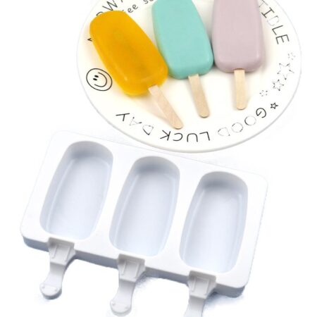 New 3 whole oval silicone ice cream moulds Handmade popsicle