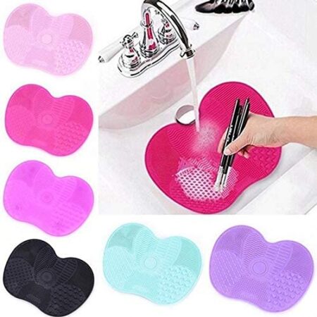 Large Makeup Brush Cleaner Pad, Silicone Makeup Brush Cleaning Mat Cosmetic Brush Cleaning Mat Washing Tool Scrubber