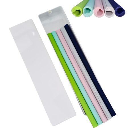 Box of 5 Reusable Food Grade Silicone Drinking Straws
