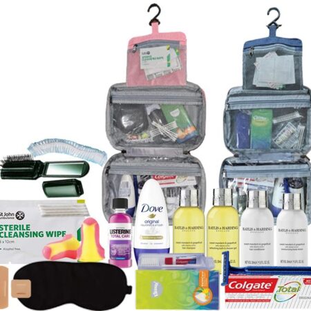 Travel Bag with prefilled toiletries attractive blue