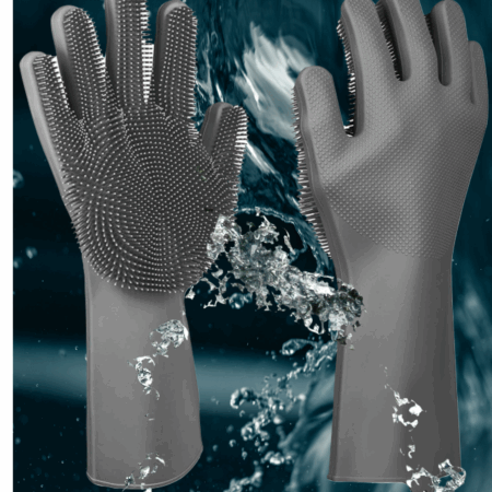 Magic Silicone Dishwashing Gloves Grey