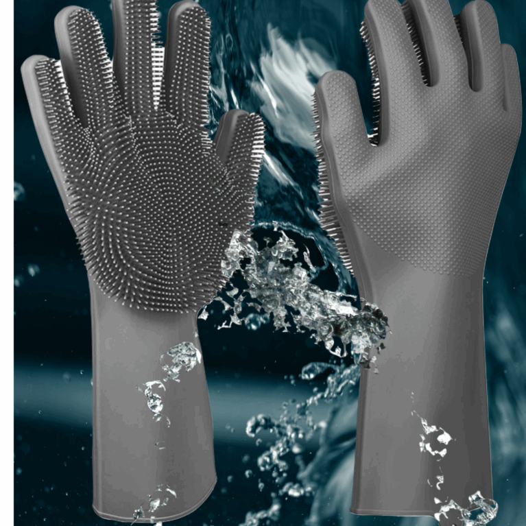 Magic Silicone Dishwashing Gloves Grey