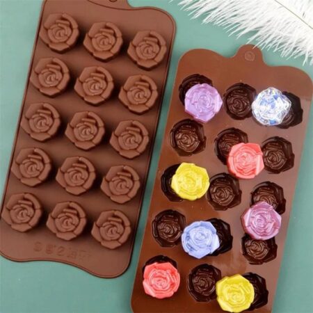 Rose Shape Chocolate Mould, Wax Silicone Mould